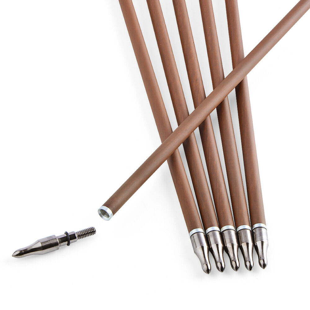 12pcs 31" Pure Carbon Arrows Archery SP340-600 Screw Tips Compound Recurve Bow Hunting