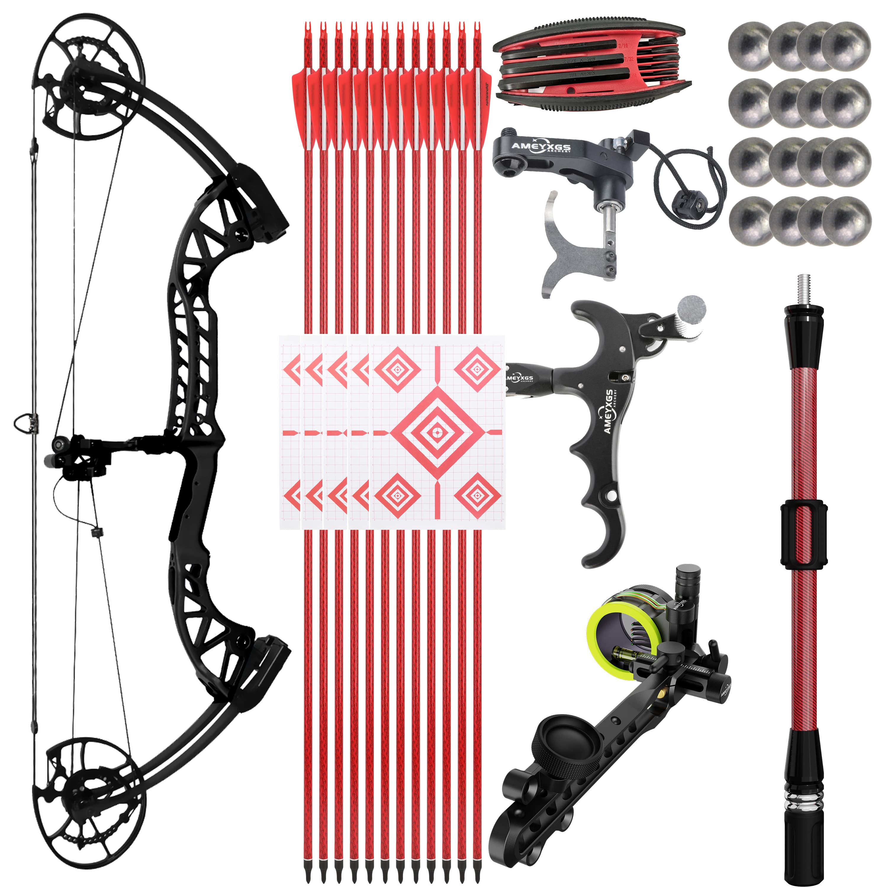 Compound Bow 30-65Lbs Kit Shooting Archery Hunting Bow 80% Let off
