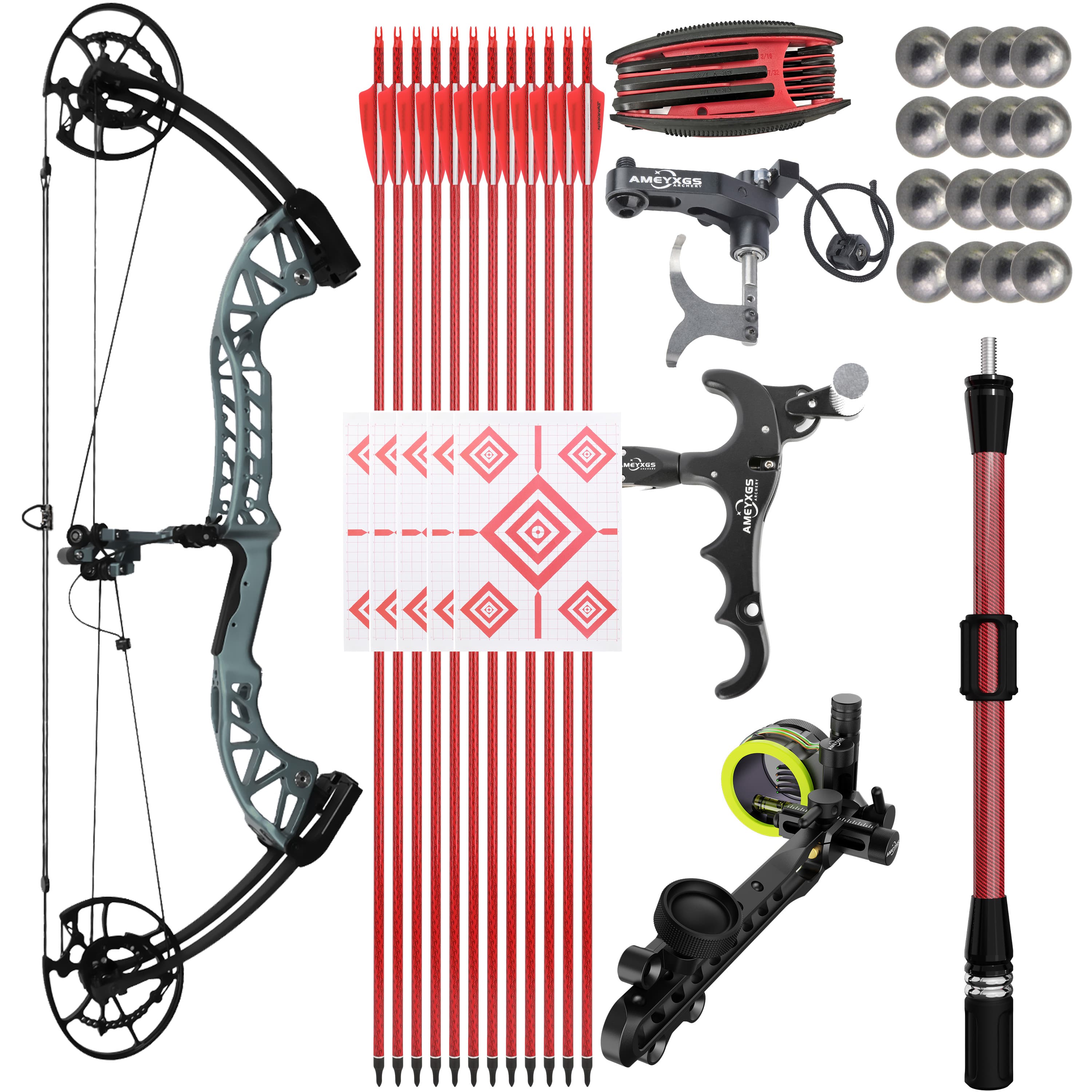 Compound Bow 30-65Lbs Kit Shooting Archery Hunting Bow 80% Let off
