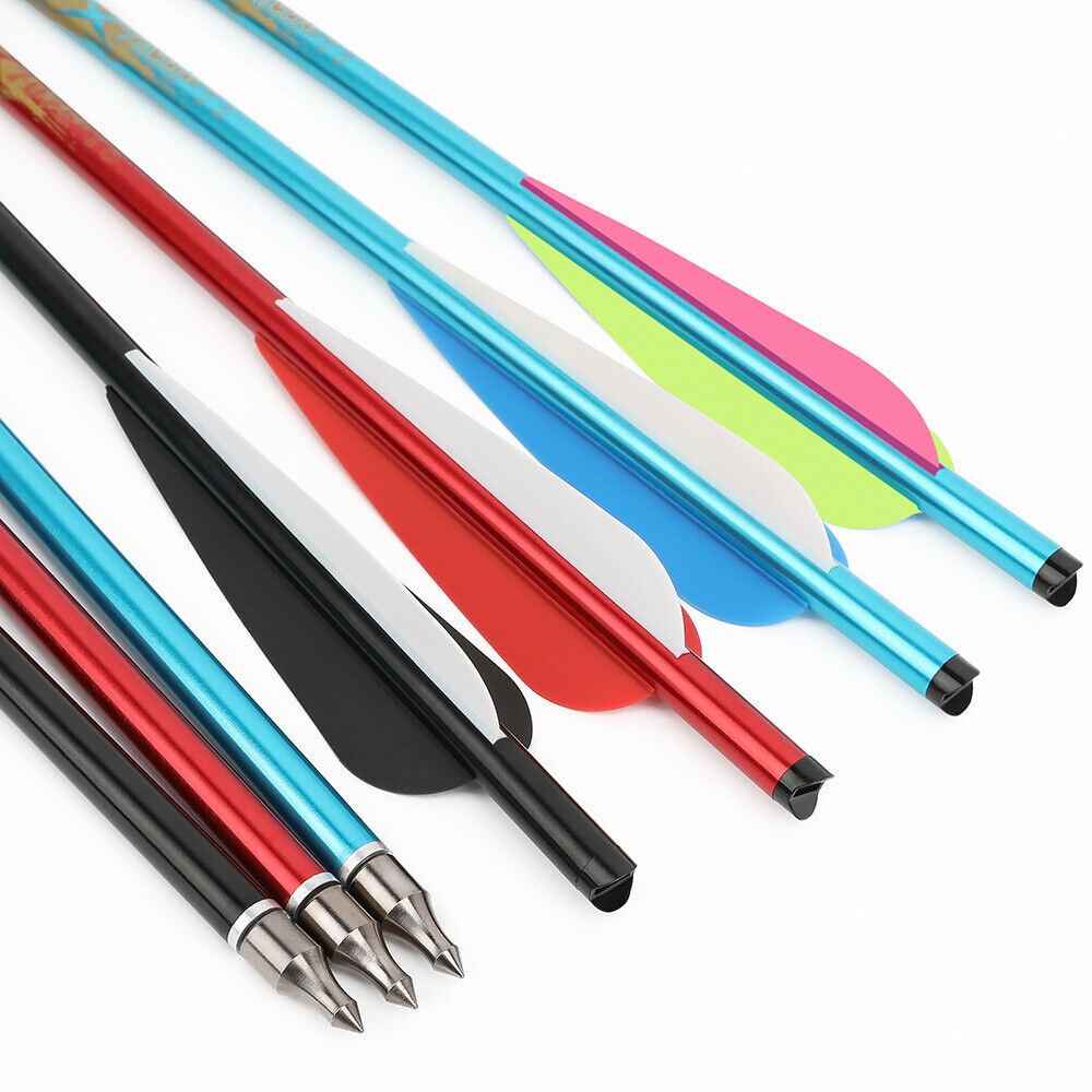 12pcs Crossbow Bolts Aluminum Arrows 20in 22in Vanes Crossbow Hunting Archery Shooting