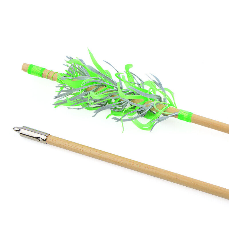 12X Wooden Arrows Handmade Shaft Archery Flu-Flu Spiral Wrap Feather Longbow Hunt