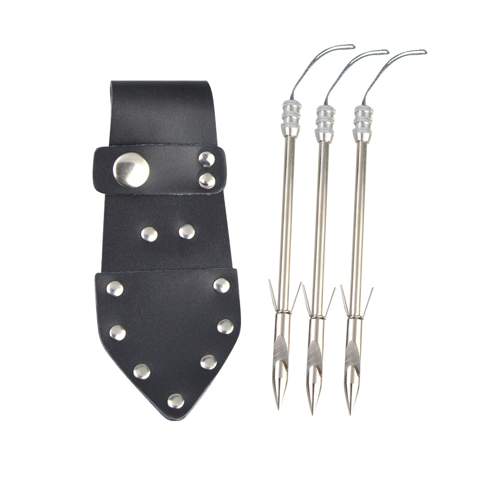 6/12pcs Archery Fishing Darts With Waist Bag Fishing Broadheads Hunting Fish