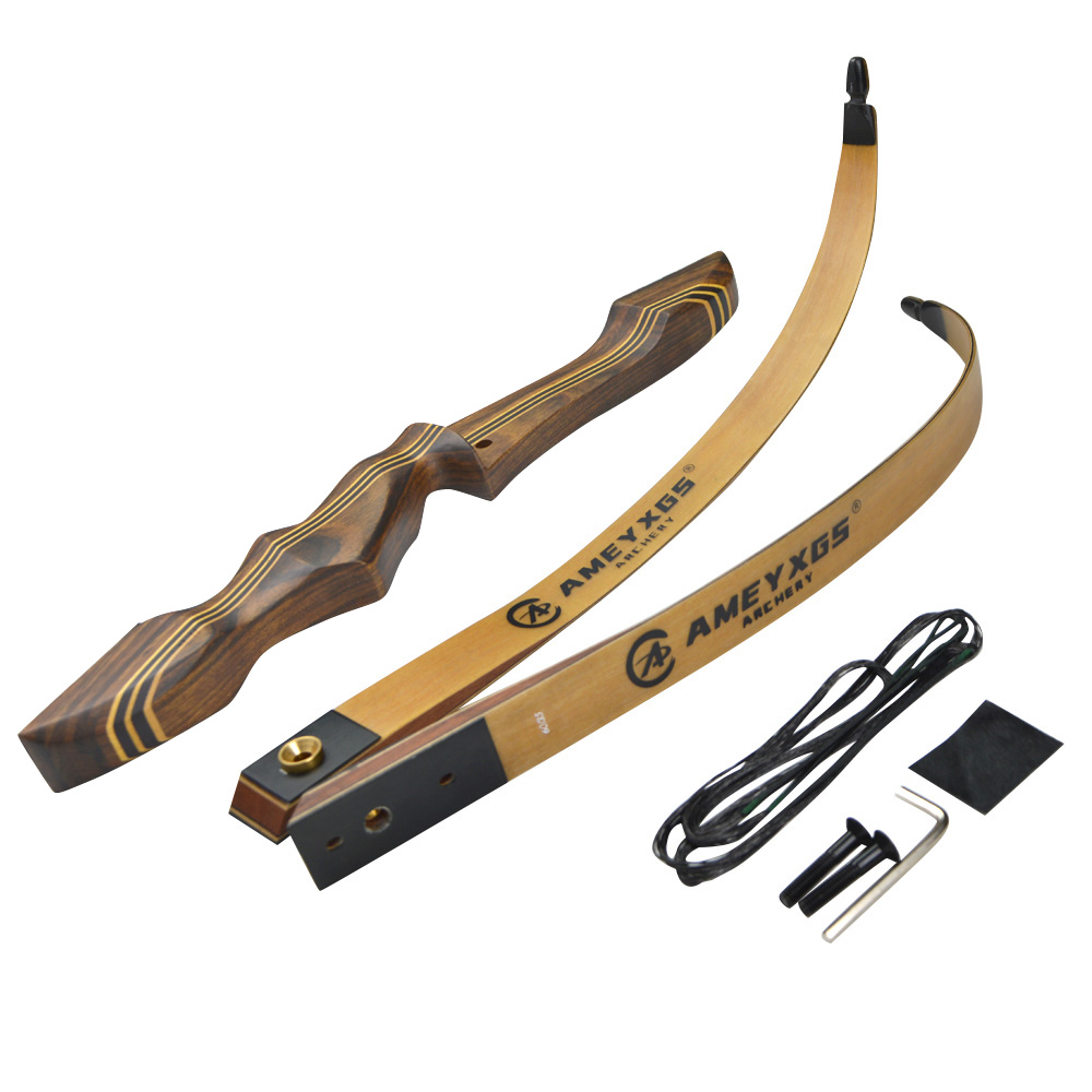 60" Wooden Recurve Bow Kit 20/25lbs for Hunting & Target Practice