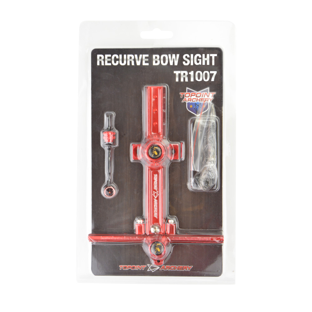 TR1007 Recurve Bow Sight Red Blue Aluminum Alloy Fiber