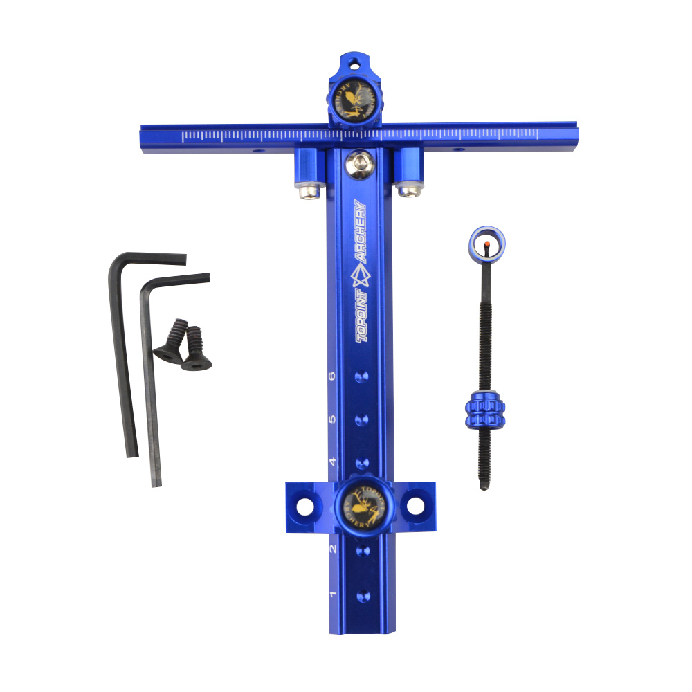TR1007 Recurve Bow Sight Red Blue Aluminum Alloy Fiber