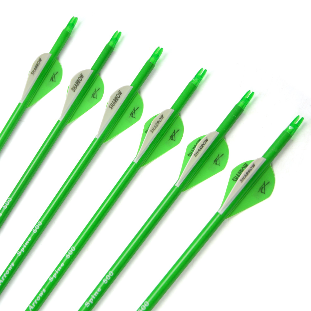 12pcs Colorful Carbon Arrows with 2-inch Rubber Fletching
