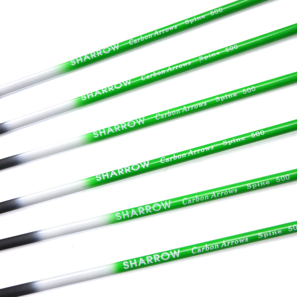 12pcs Colorful Carbon Arrows with 2-inch Rubber Fletching