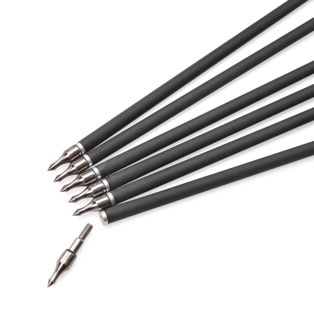 12pcs Colorful Carbon Arrows with 2-inch Rubber Fletching
