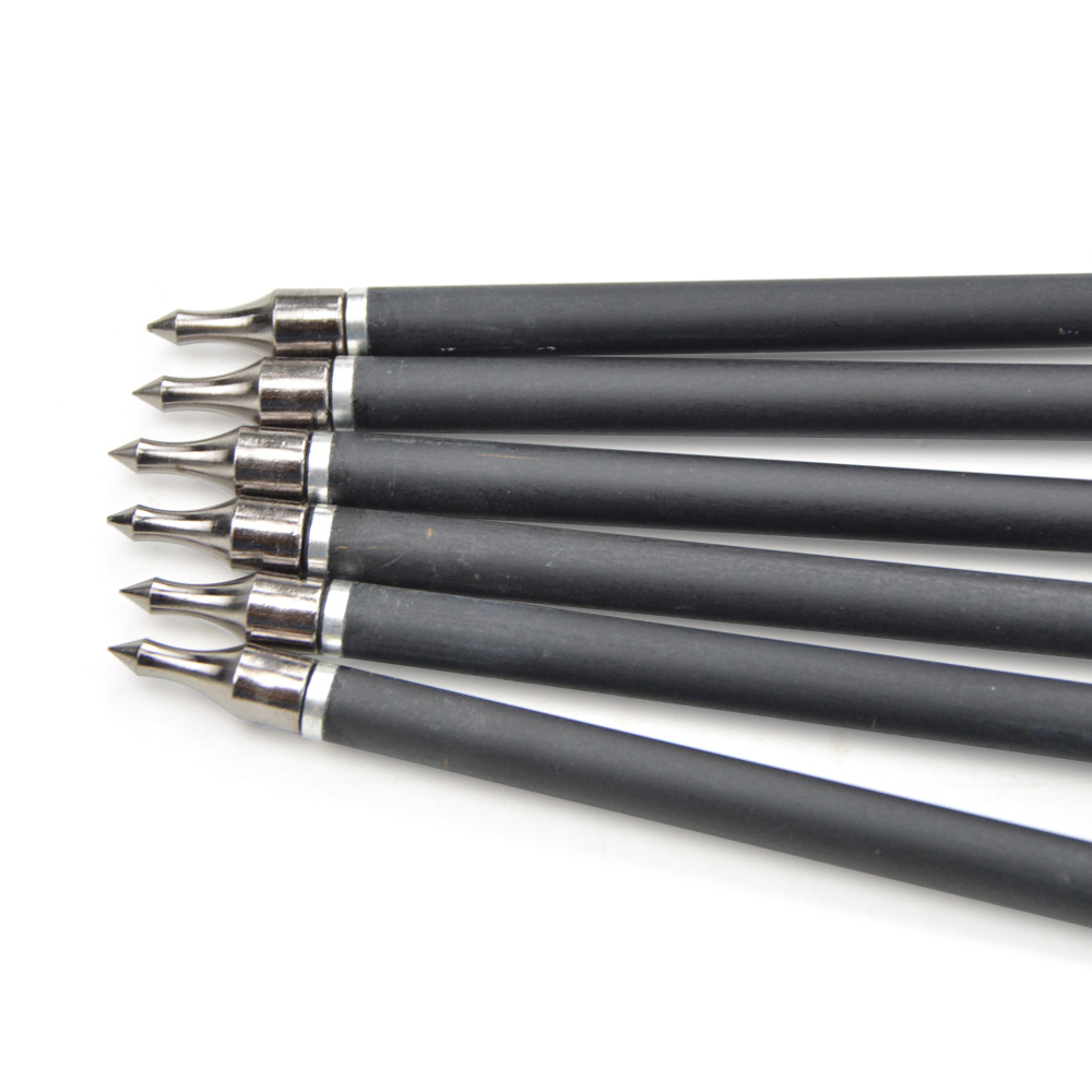 12pcs Colorful Carbon Arrows with 2-inch Rubber Fletching