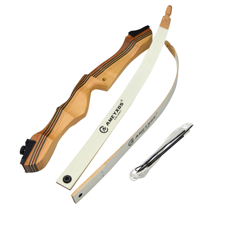 Kids Recurve Bow 20lbs Lightweight 25" Draw Length Wooden Laminated Riser with Limbs and Bowstring for Beginners Archery