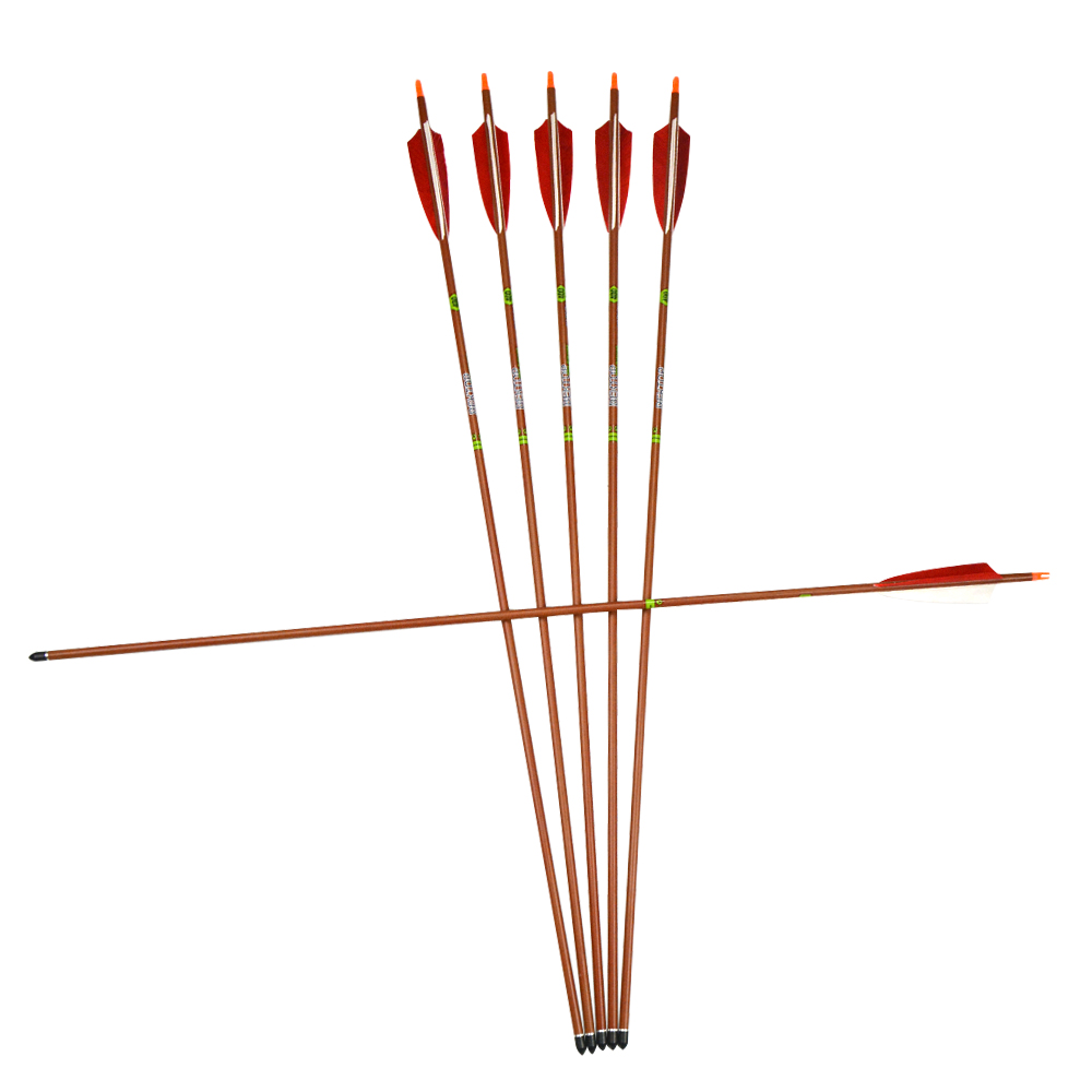 Pure Carbon Wood Grain Arrow 400 Spine 4" Feather 79.5cm