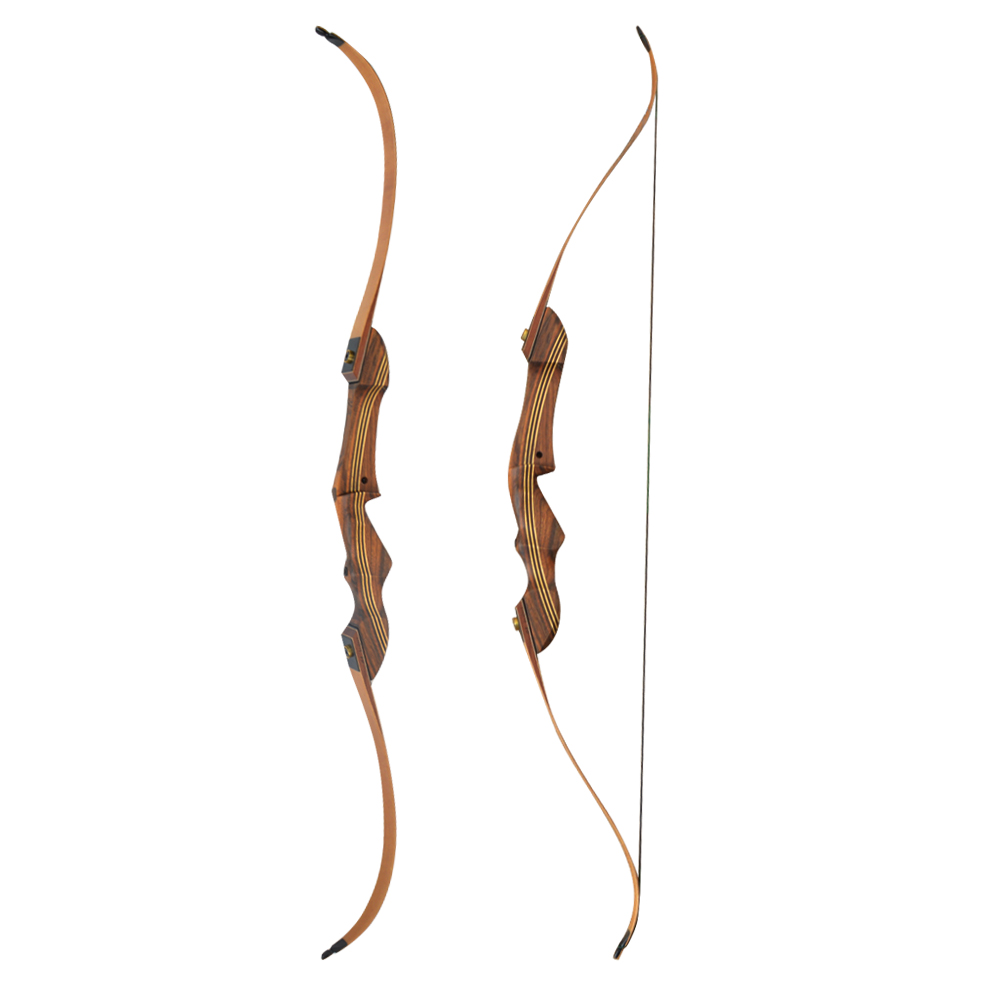 60" Wooden Recurve Bow Kit 20/25lbs for Hunting & Target Practice