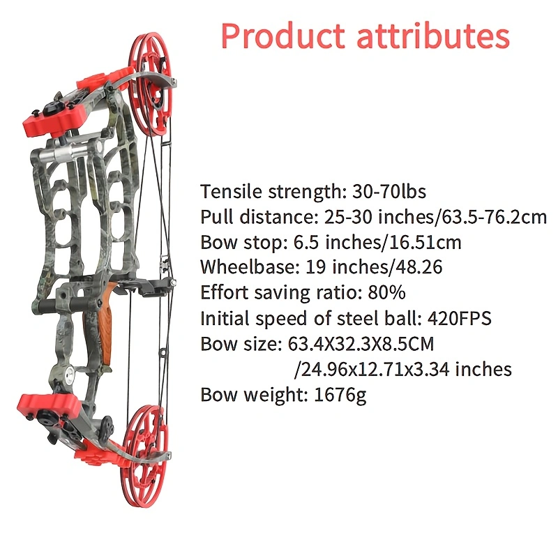  Dual Purpose Compound Bow Outdoor Archery Steel Ball Composite Bow Set 30-70lbs Adjustable For Both Hands