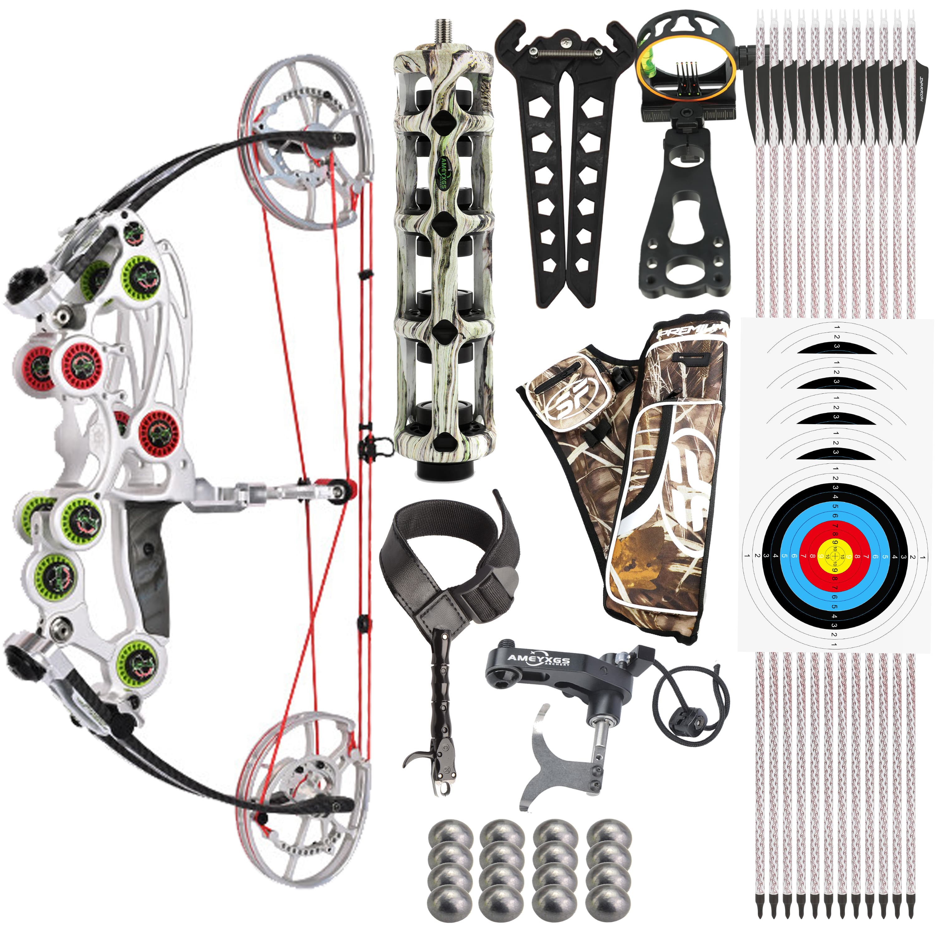 Dual-use Ball Compound Bow Hunting Kit 40-65lbs Archery 