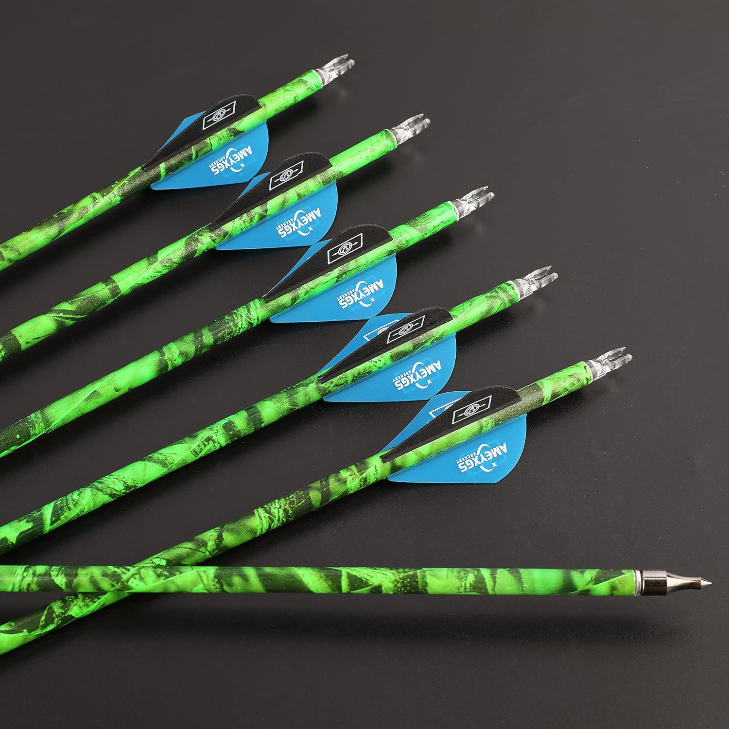 30" Mix Carbon Arrows Archery Hunting Arrows Spine 500 with Removable Tips Targeting Practice Arrows for Compound Recurve Bow