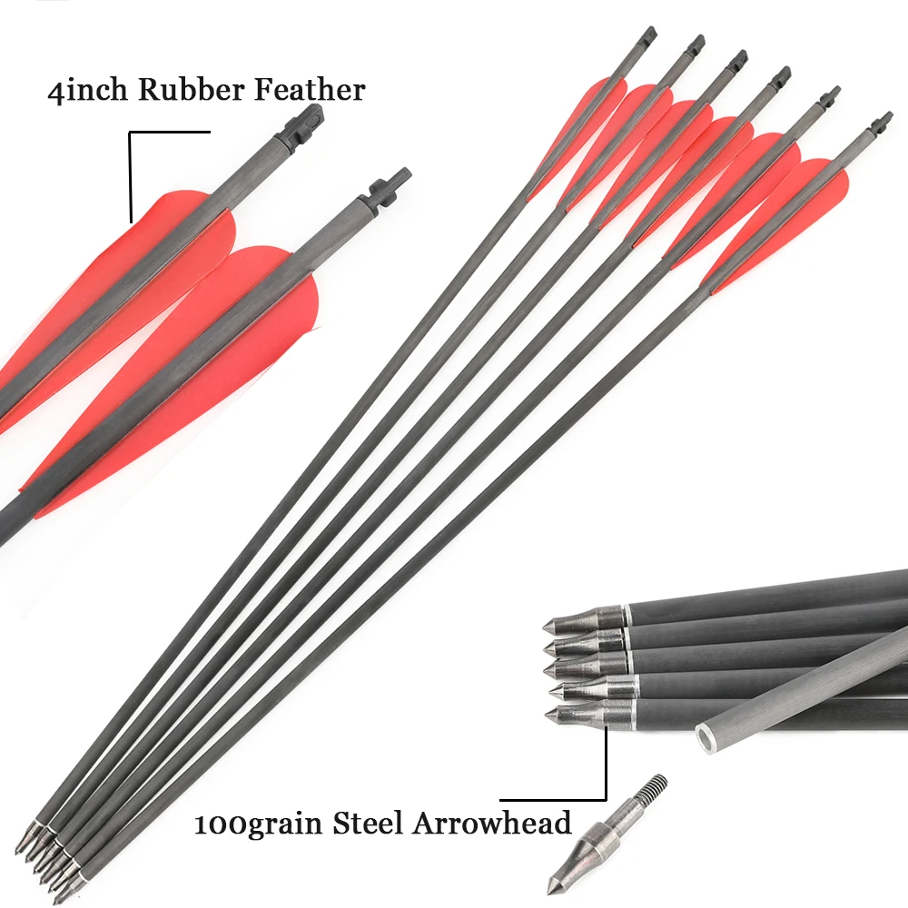 Archery Arrow Track Launcher Set with 6pcs Pure Carbon Arrow Compound Recurve Bow 
