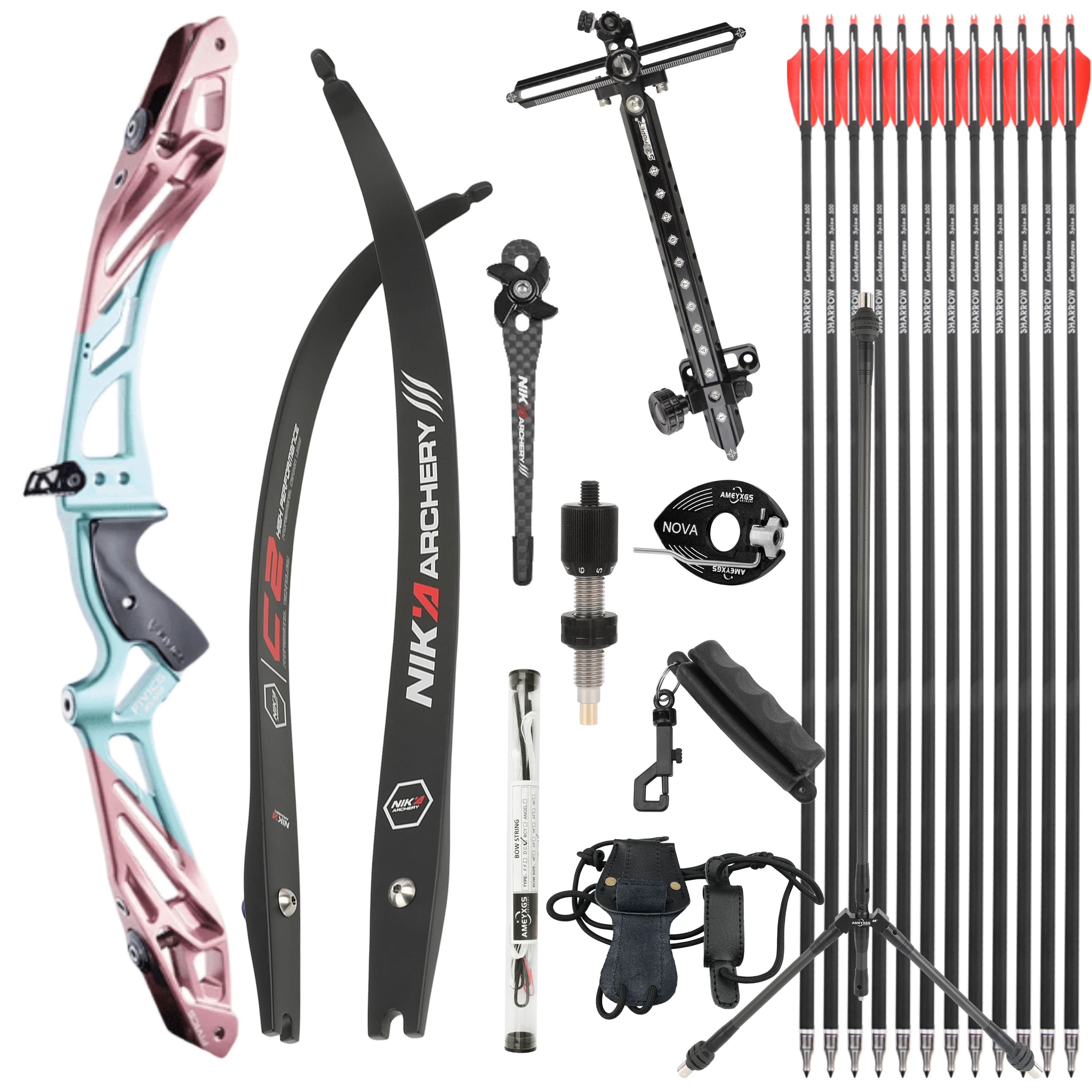 FIVICS Recurve Bow Kit 30-50bs Takedown Shooting Archery Target 