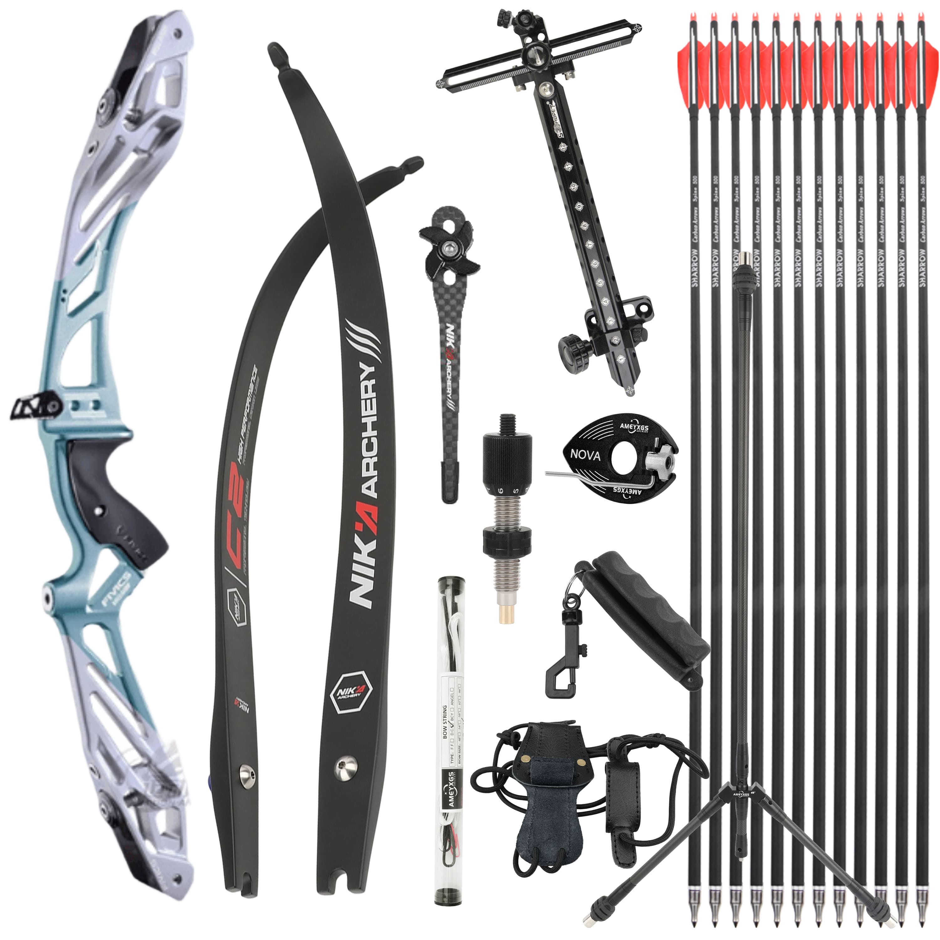 FIVICS Recurve Bow Kit 30-50bs Takedown Shooting Archery Target 