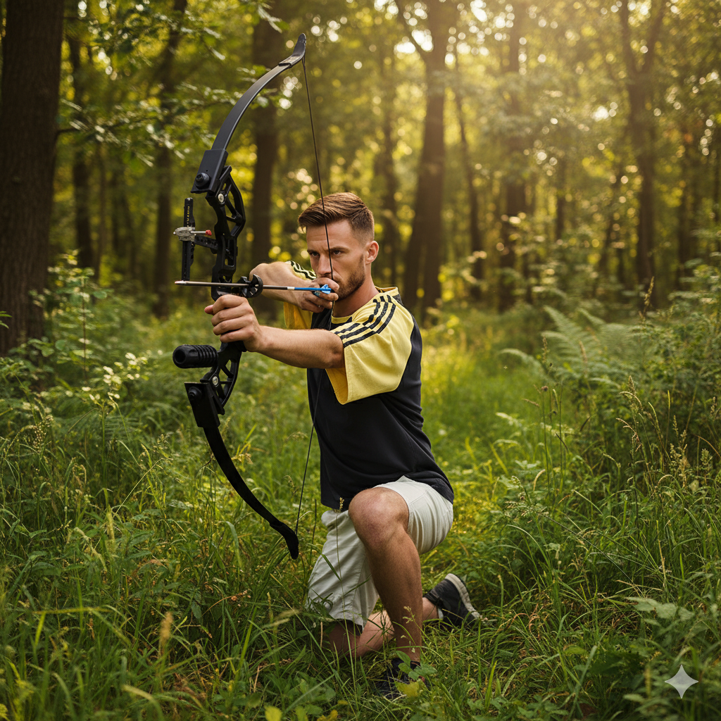 Adjustable Draw Weight Recurve Bow 30-53lbs Full Archery Set – Black