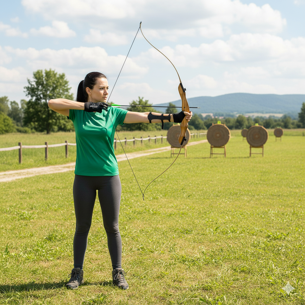 Neoprene Three-Finger Archery Glove Finger Protector – Black/Brown