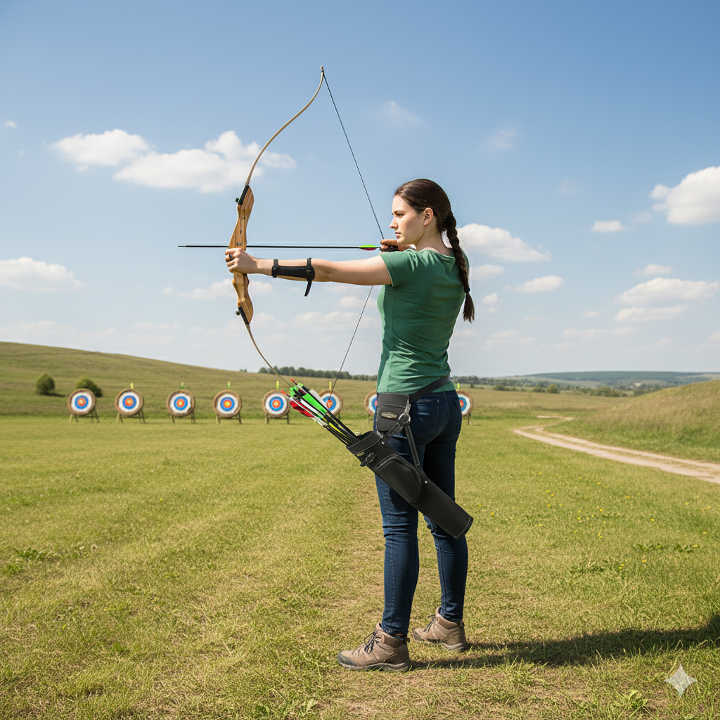 Leather Archery Quiver Waist or Shoulder Carry 