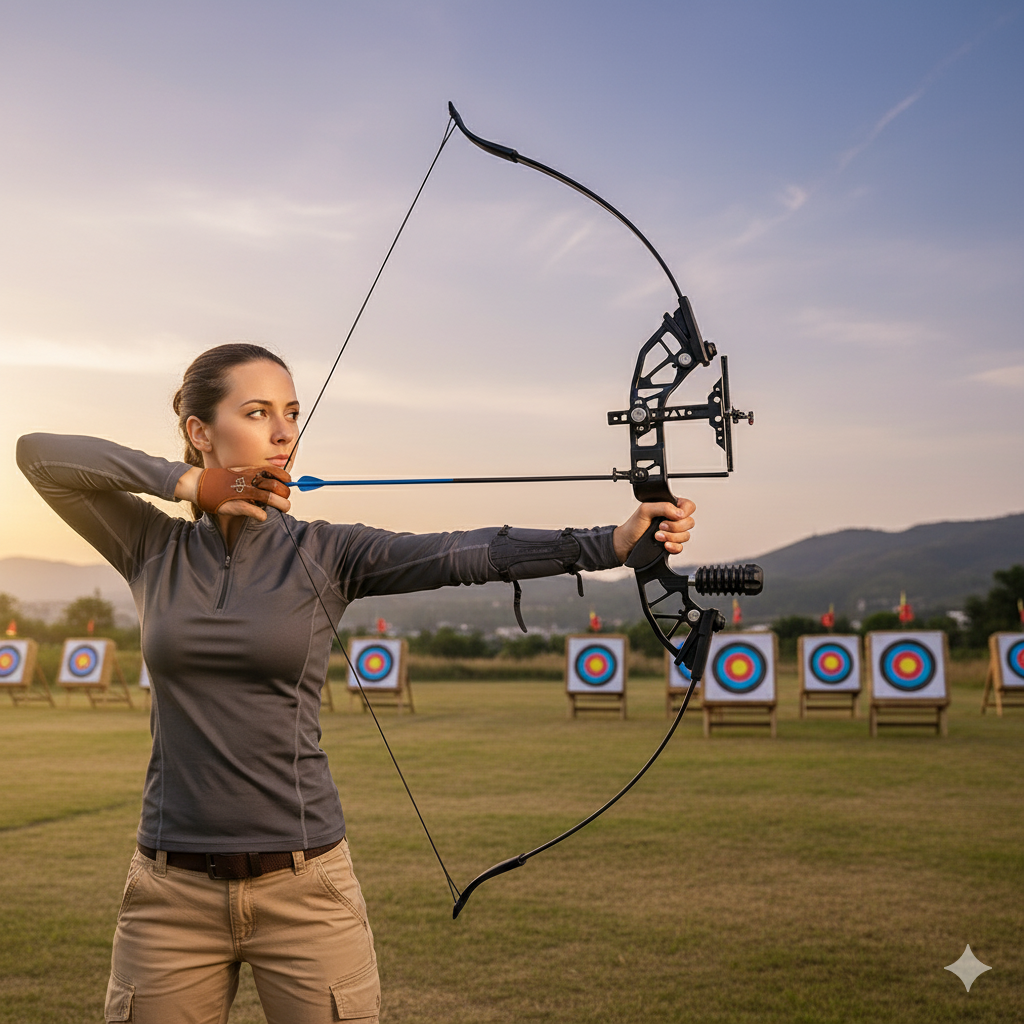 Adjustable Draw Weight Recurve Bow 30-53lbs Full Archery Set – Black