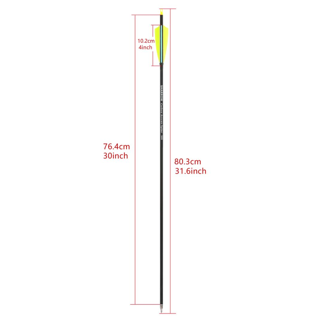 12pcs True Feather Mixed Carbon Arrows Outdoor Shooting Hunting ID6.2mm SP500 Carbon Arrows