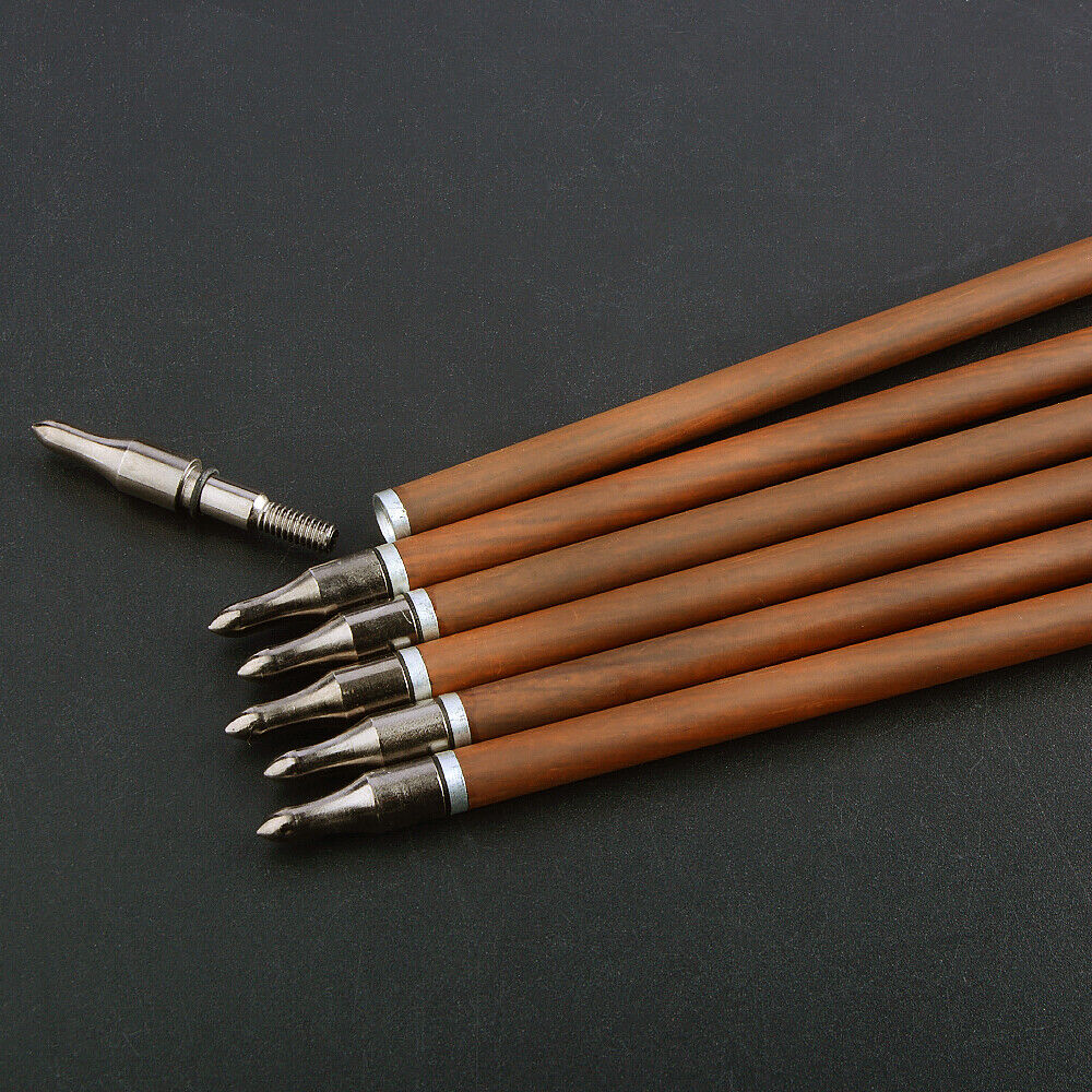 12pcs 31" Pure Carbon Arrows Archery SP340-600 Screw Tips Compound Recurve Bow Hunting