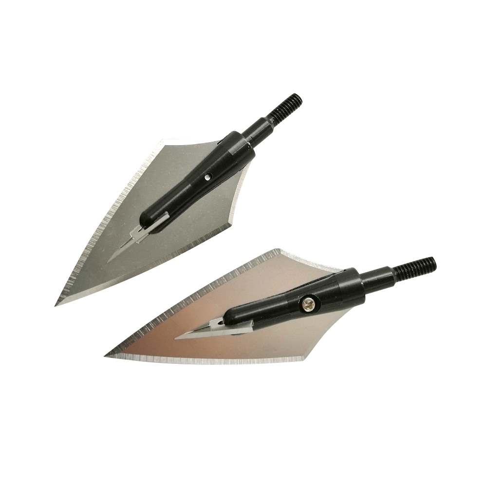 6pcs 160 Grain Aluminum Broadhead No-Hole Hunting Arrow Tips – Black