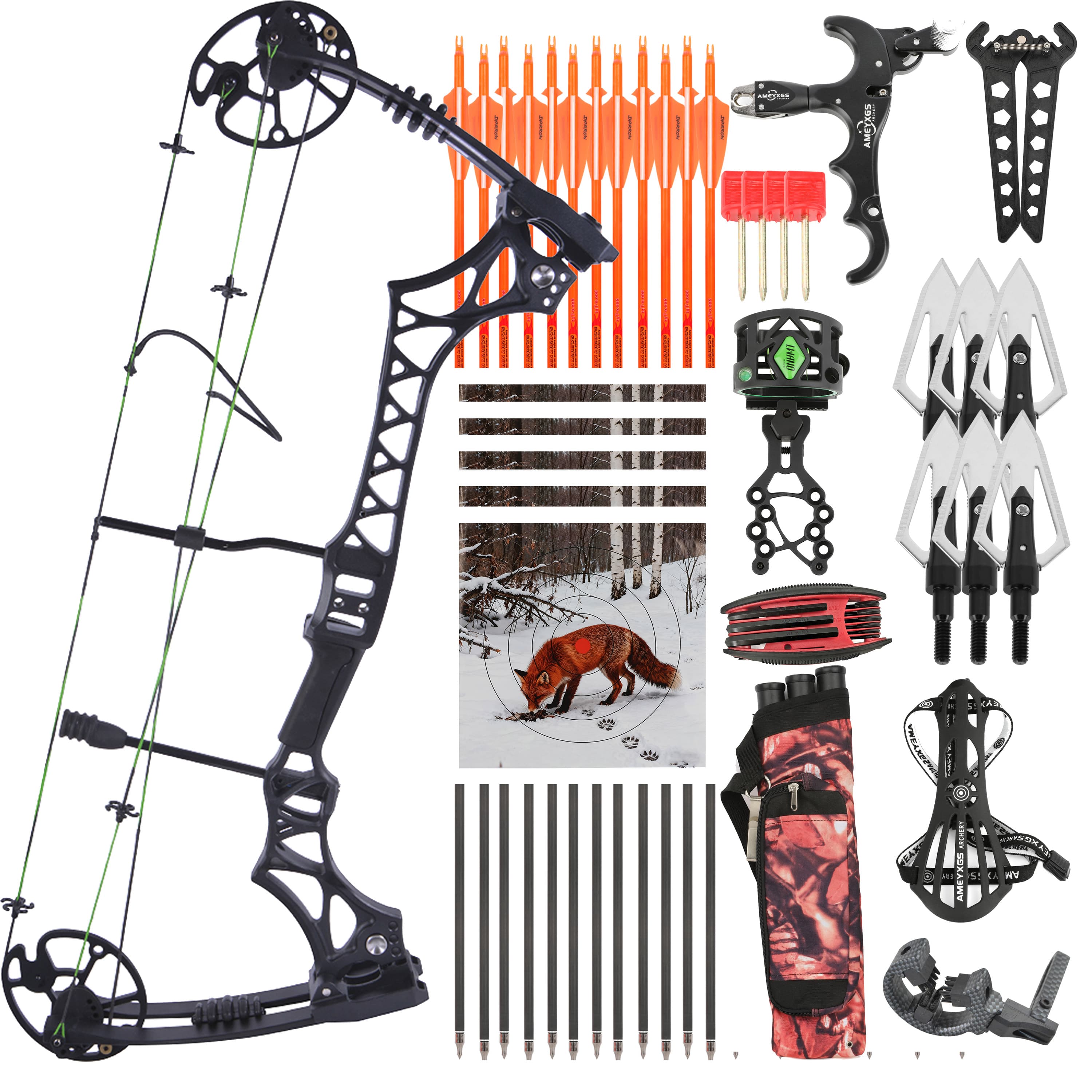 JUNXING M129 Compound Bow Set 30-70lbs Huting RH Shooting