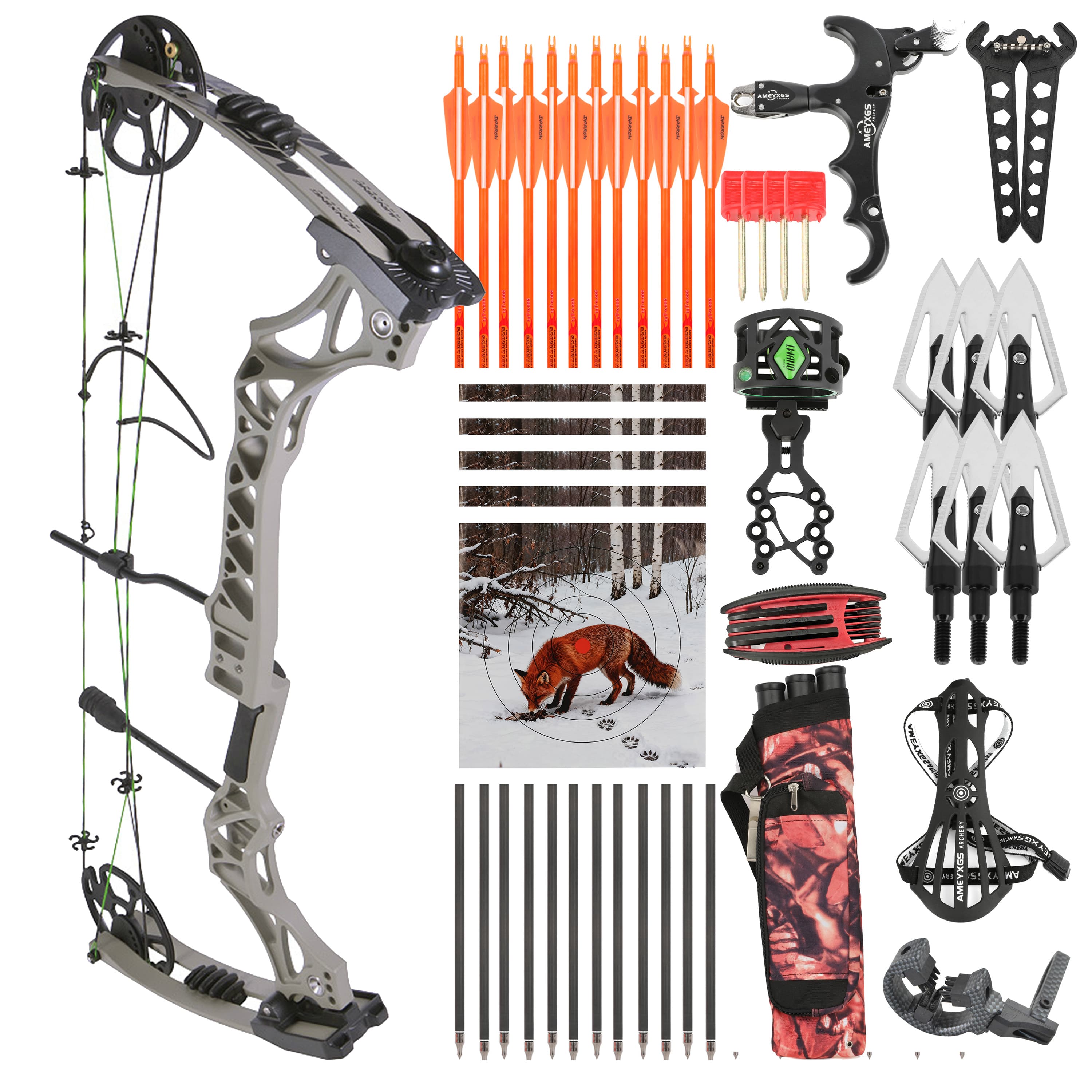 JUNXING M129 Compound Bow Set 30-70lbs Huting RH Shooting