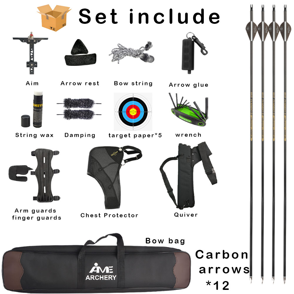 62" Takedown Recurve Bow Set 40-60lbs for Hunting Right Hand