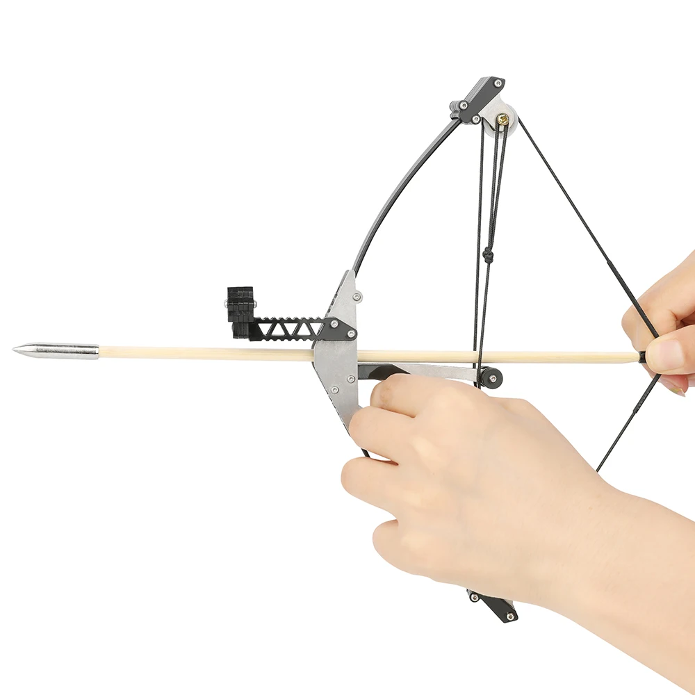 9.5" Mini Compound Bow Archery Short Axis Pulley Bow Shooting Game Creative Bow and 