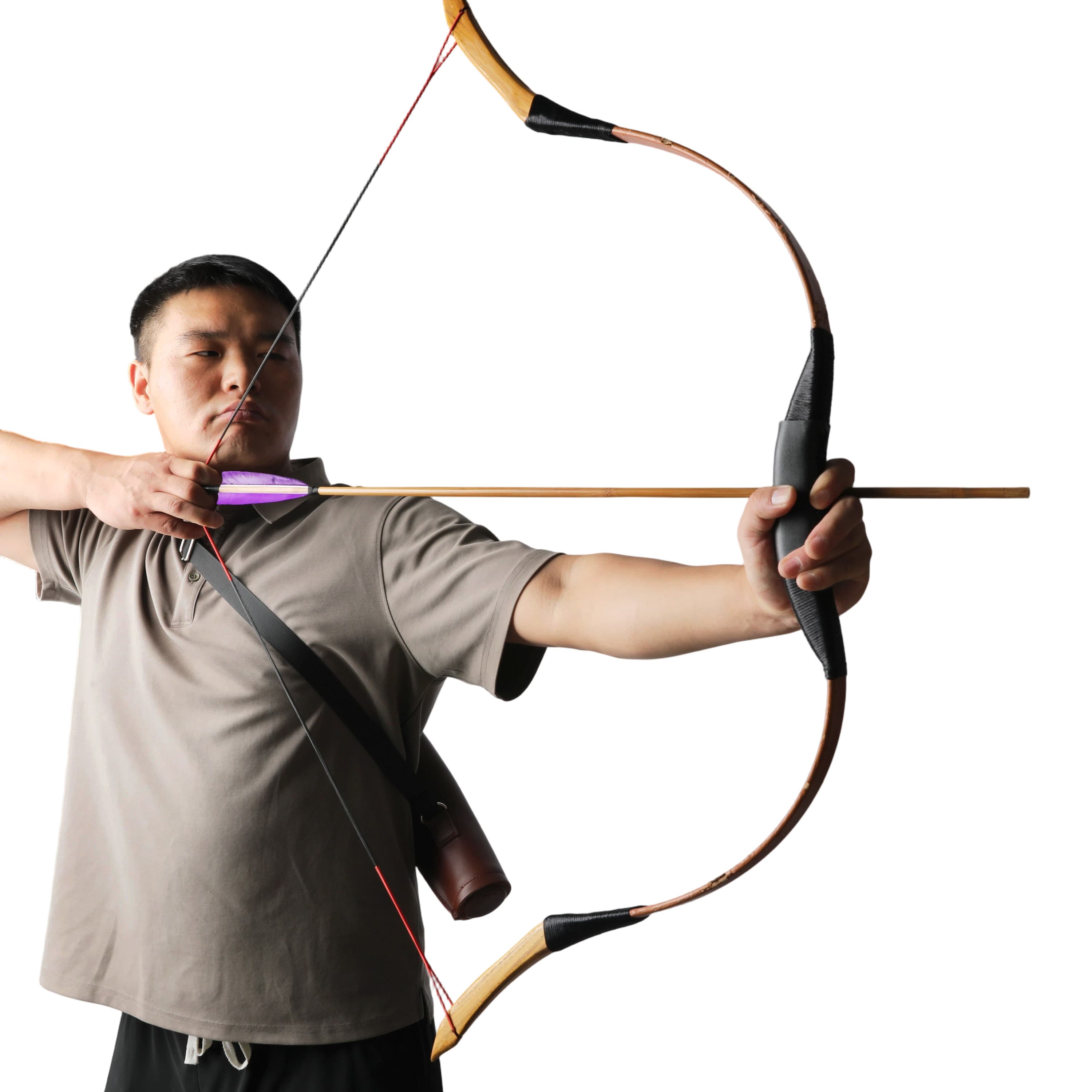 Adjustable Leather Arrow Quiver Backpack for Archery Target Shooting