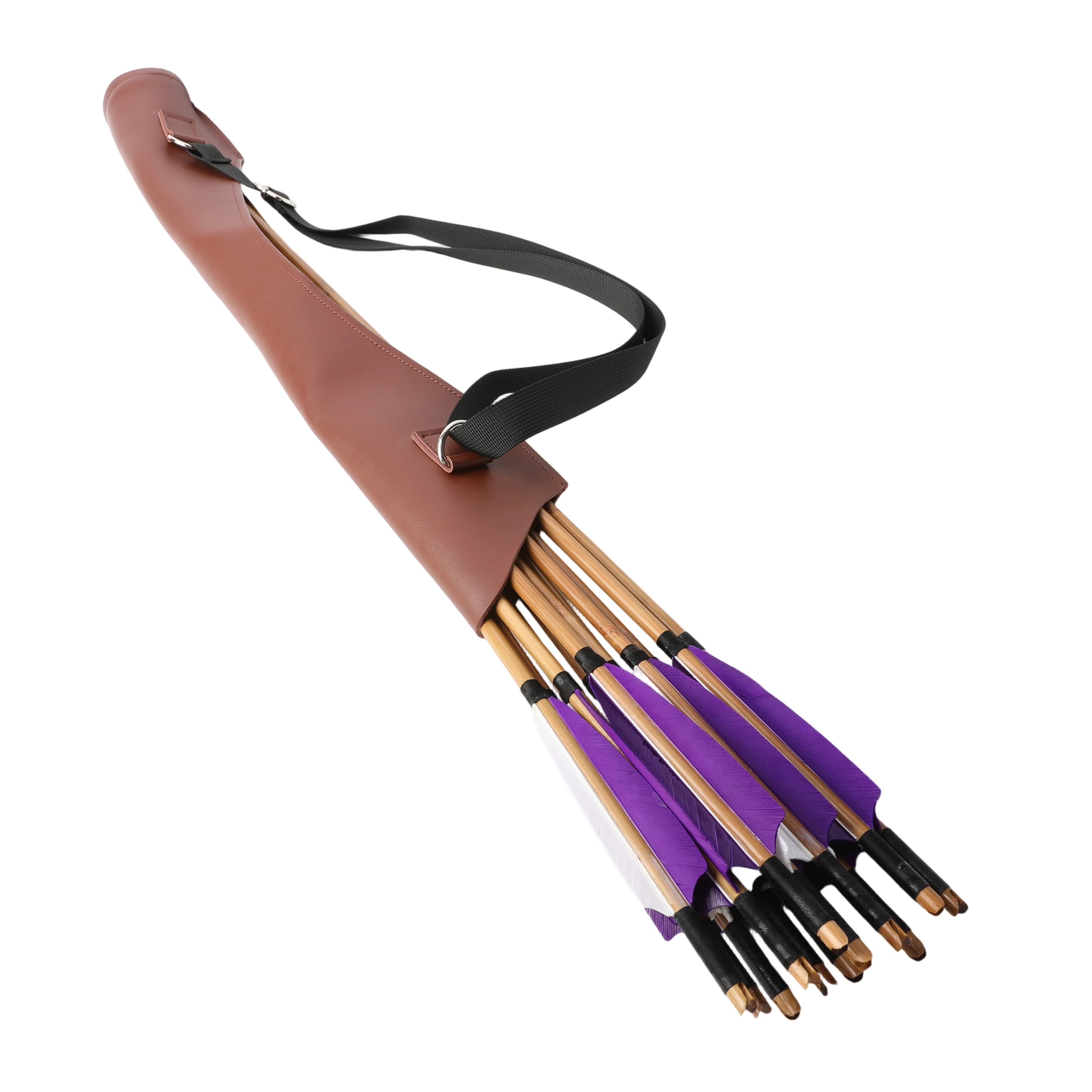 Adjustable Leather Arrow Quiver Backpack for Archery Target Shooting