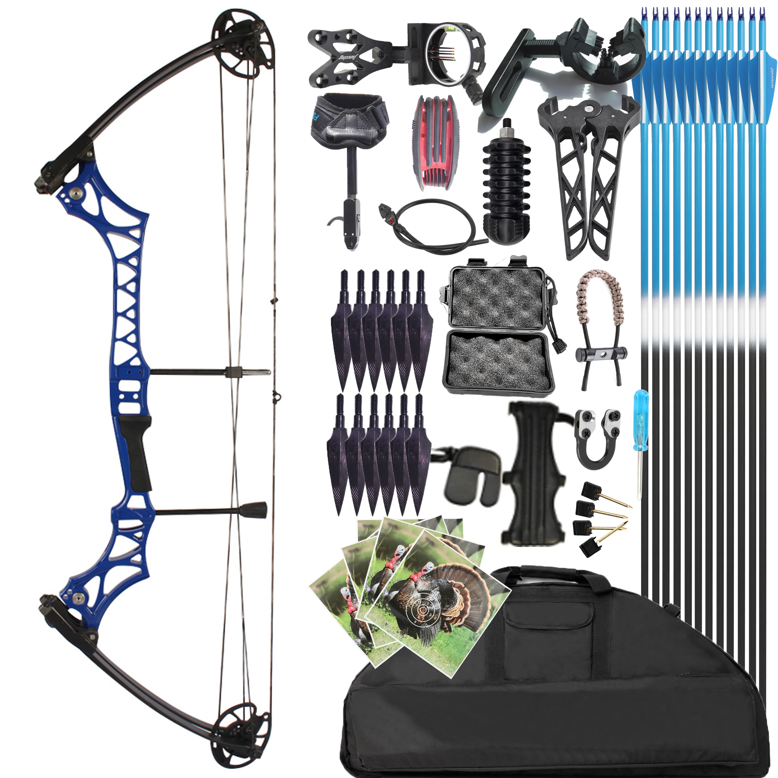 Junxing M108 Compound Bow 30-55lb Black Full Set