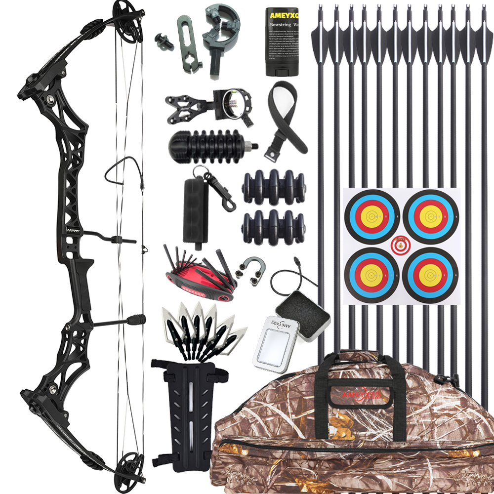 Junxing M108 Compound Bow 30-55lb Black Full Set