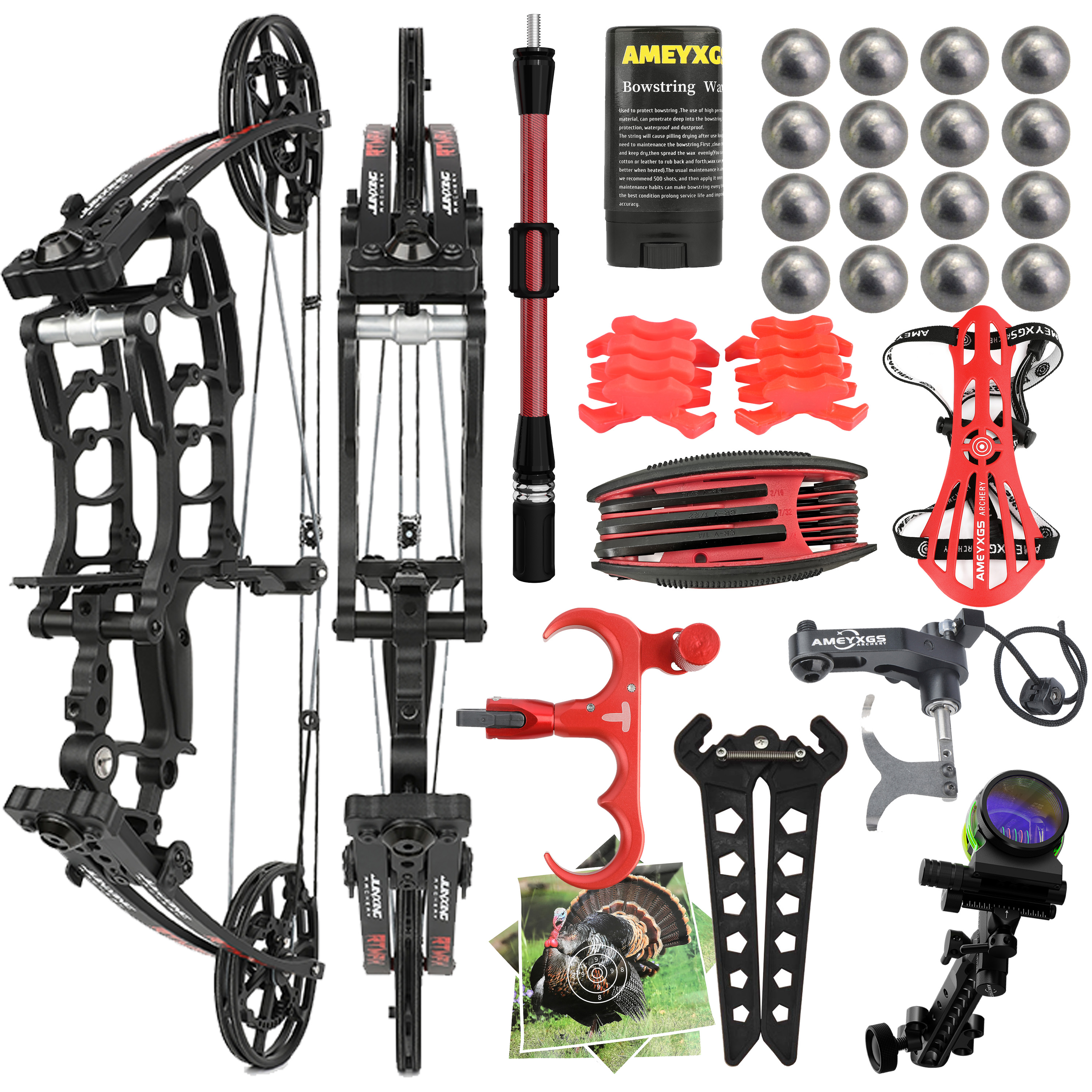 M109KA Adjustable Hunting Bow 40–65lbs Dual-use Short Axis Archery