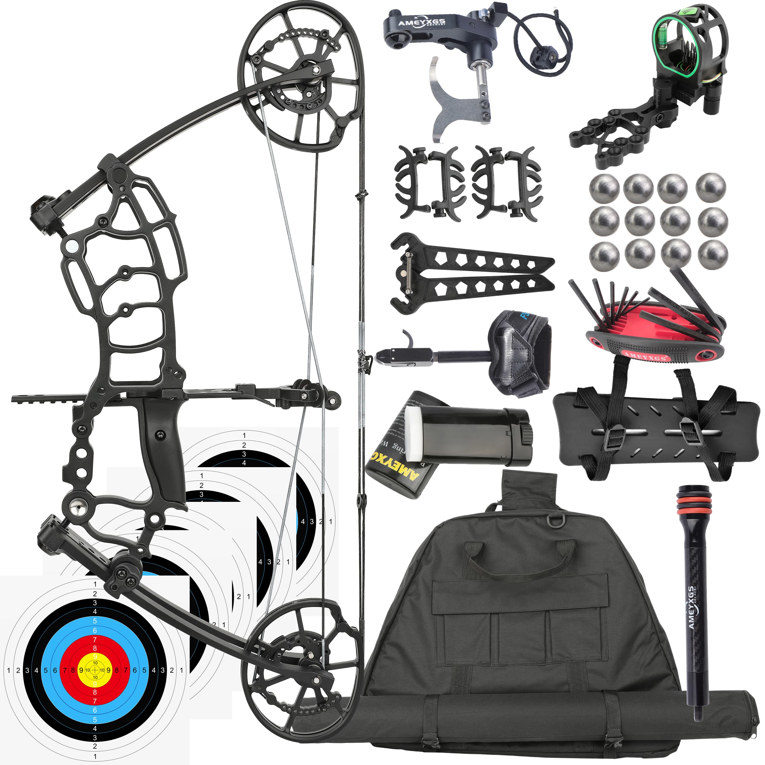 JUNXING M109KA Dual-Use Compound Bow | 340 FPS Arrows & 420 FPS Steel Balls