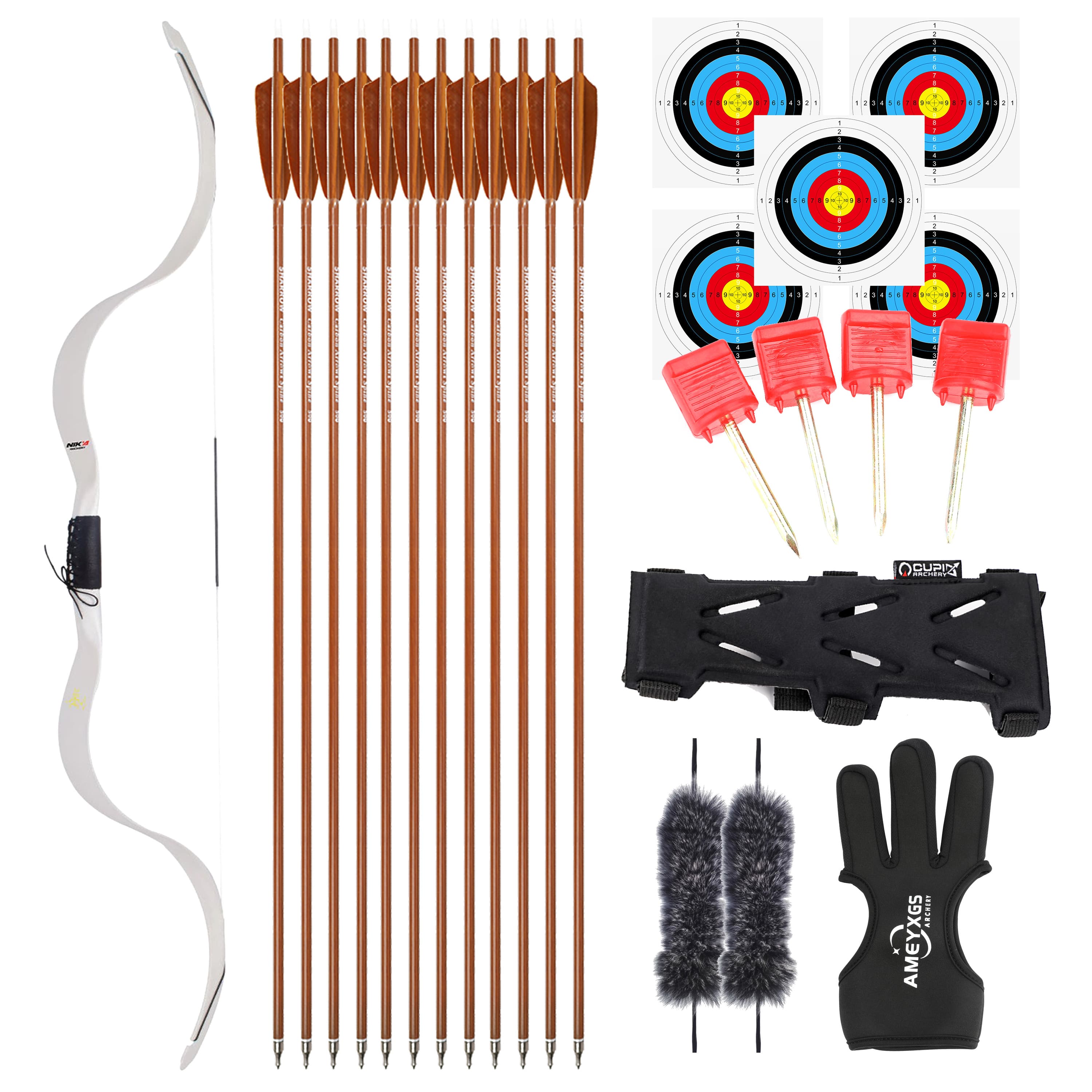 NIKA ET-4 Recurve Bow Takedown Bow 14-40LBS Archery Shooting