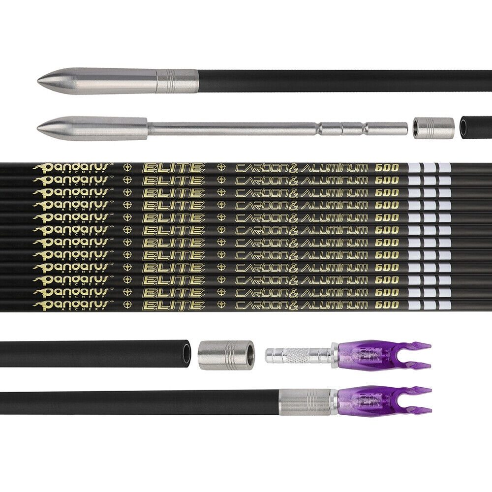 12X carbon aluminum arrow shaft 0.001 inch Nocks insert ID3.2mm ring hunting elite
