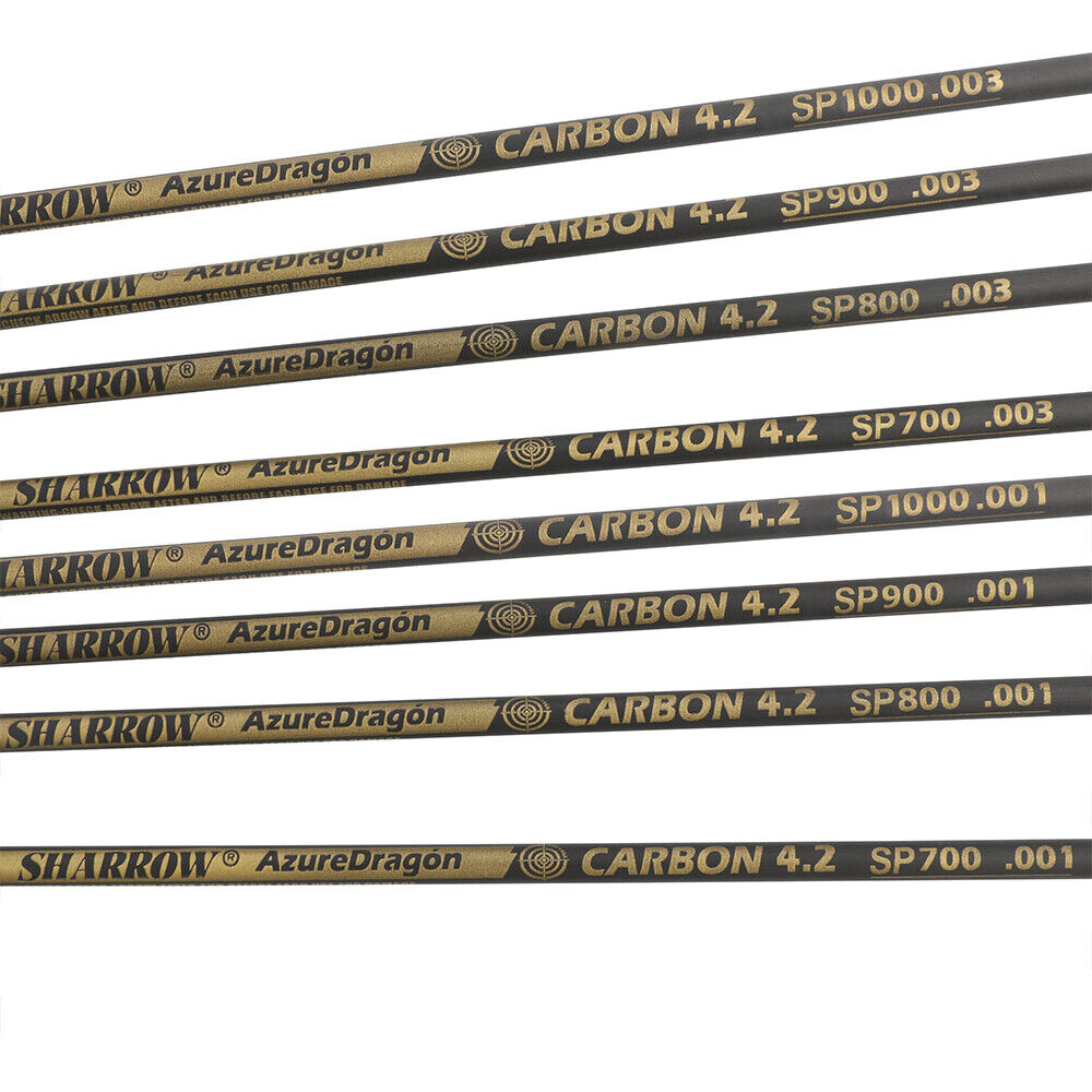 12pcs 31" Pure Carbon Arrow SP700-1000 Archery Spin Wing Vane Compound Bow Shoot .001"