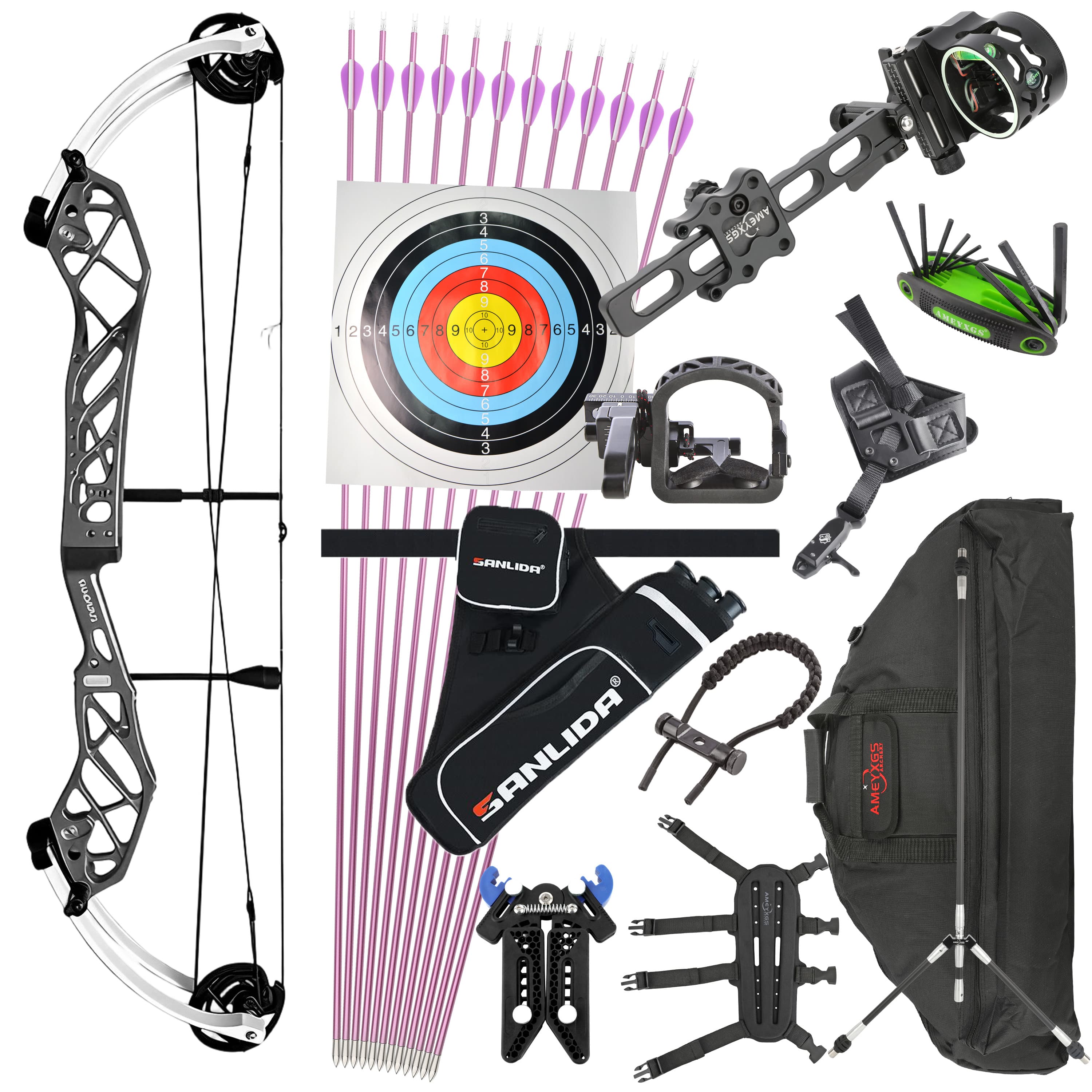 PANDARUS Archery Compound Bow 50-60LBS Shooting Target RH