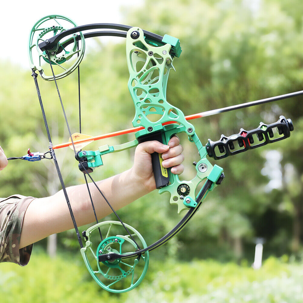 35-70lbs Compound Bow Steel Ball Arrows Dual-use Archery Hunting Fishing RH LH