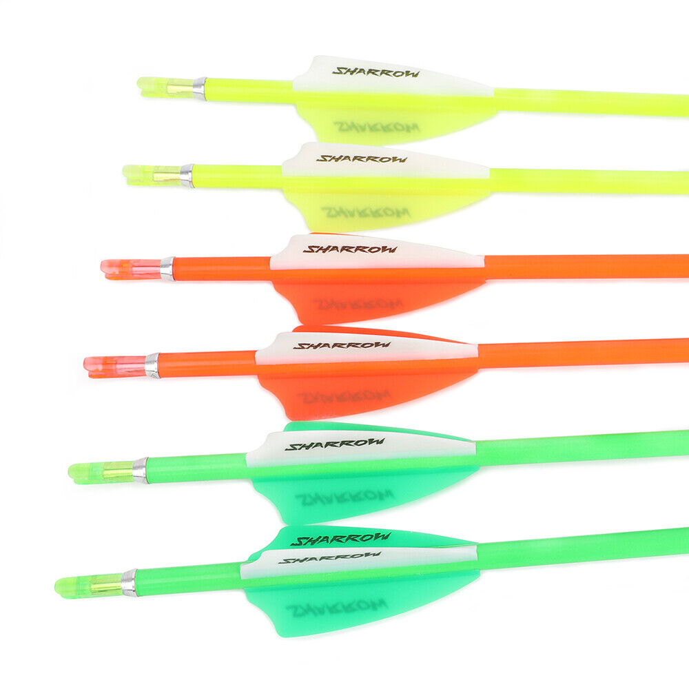 12pcs 32" 24T Pure Carbon Arrows Archery SP400-1000 Vanes ID4.2MM Recurve Bow Shooting