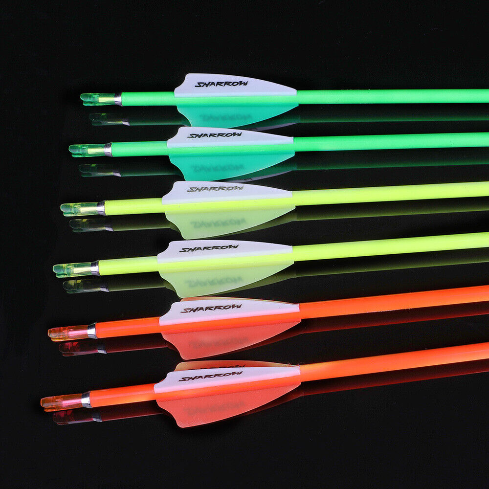12pcs 32" 24T Pure Carbon Arrows Archery SP400-1000 Vanes ID4.2MM Recurve Bow Shooting