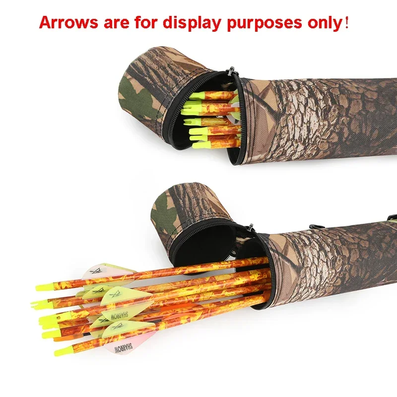 1pc Arrow Quiver Camo Arrow Case PVC Tube Adjustable Shoulder High Capacity Arrow Pouch for Archery Wild Hunting Shooting Target