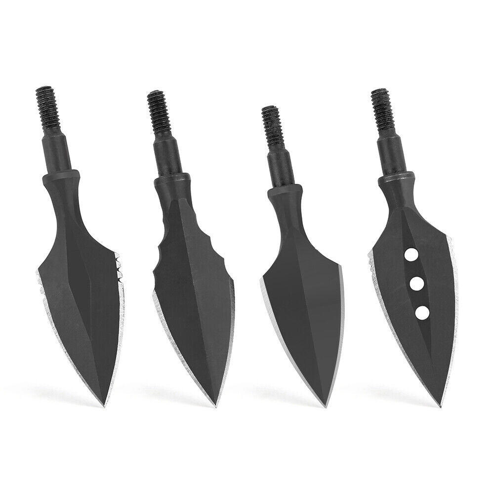 6 Archery Retro Arrowheads Traditional Broadheads Screw Tips Bow Hunting Shoot