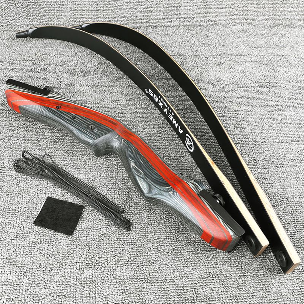 62'' Recurve Bow 20-50lbs Takedown American Hunting Bow Maple Handle High-strength for Right Hand Shooting Training Accessories