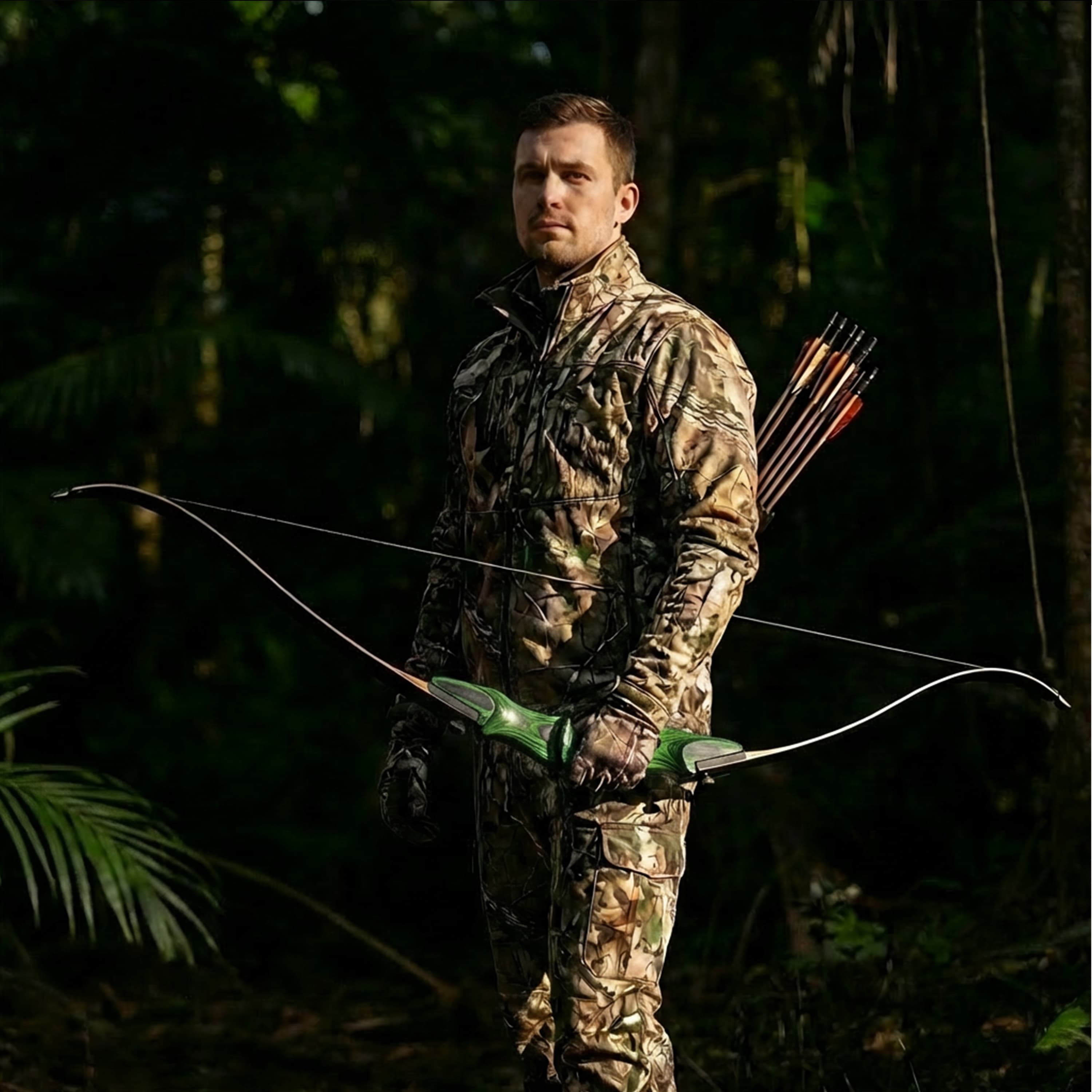 Rock Bear Wooden Takedown Recurve Bow Kit 20-60lbs RH Archery
